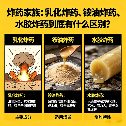 瑞溪镇炸药家族：乳化炸药、铵油炸药、水胶炸药到底有什么区别？